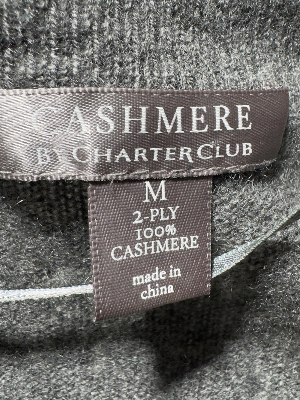 Charter Club Cashmere Cardigan Sweater Open Front M 2Ply Gray Luxury *Read* - Picture 4 of 10
